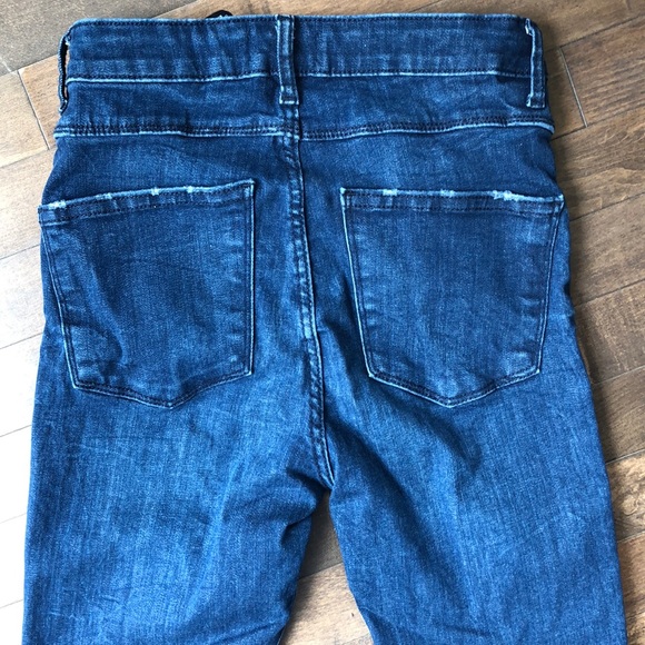 Zara Dark Wash High-Waisted Button-Fly Skinny Jeans Size 4 - Picture 11 of 13